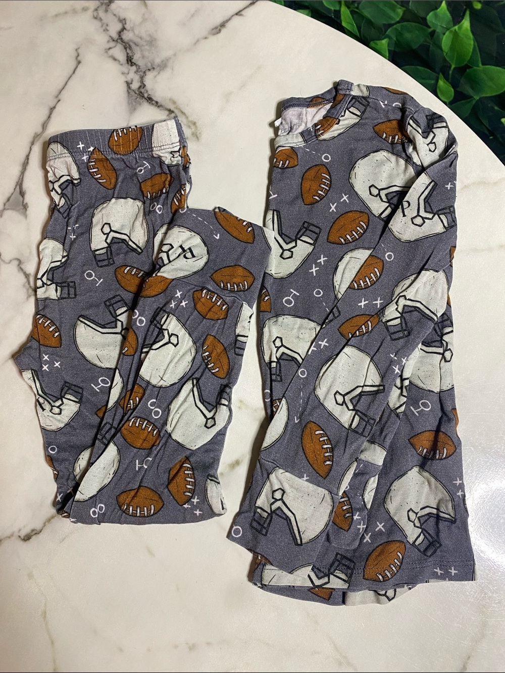 Posh Peanut Kids Football Print long sleeve Pajama set